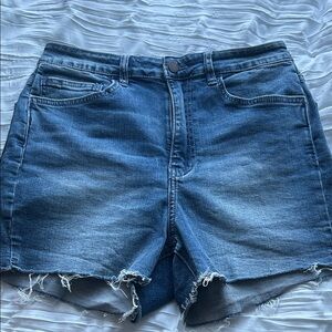 Oneill 29 short frayed trim Denim Blue high rise Jean Shorts